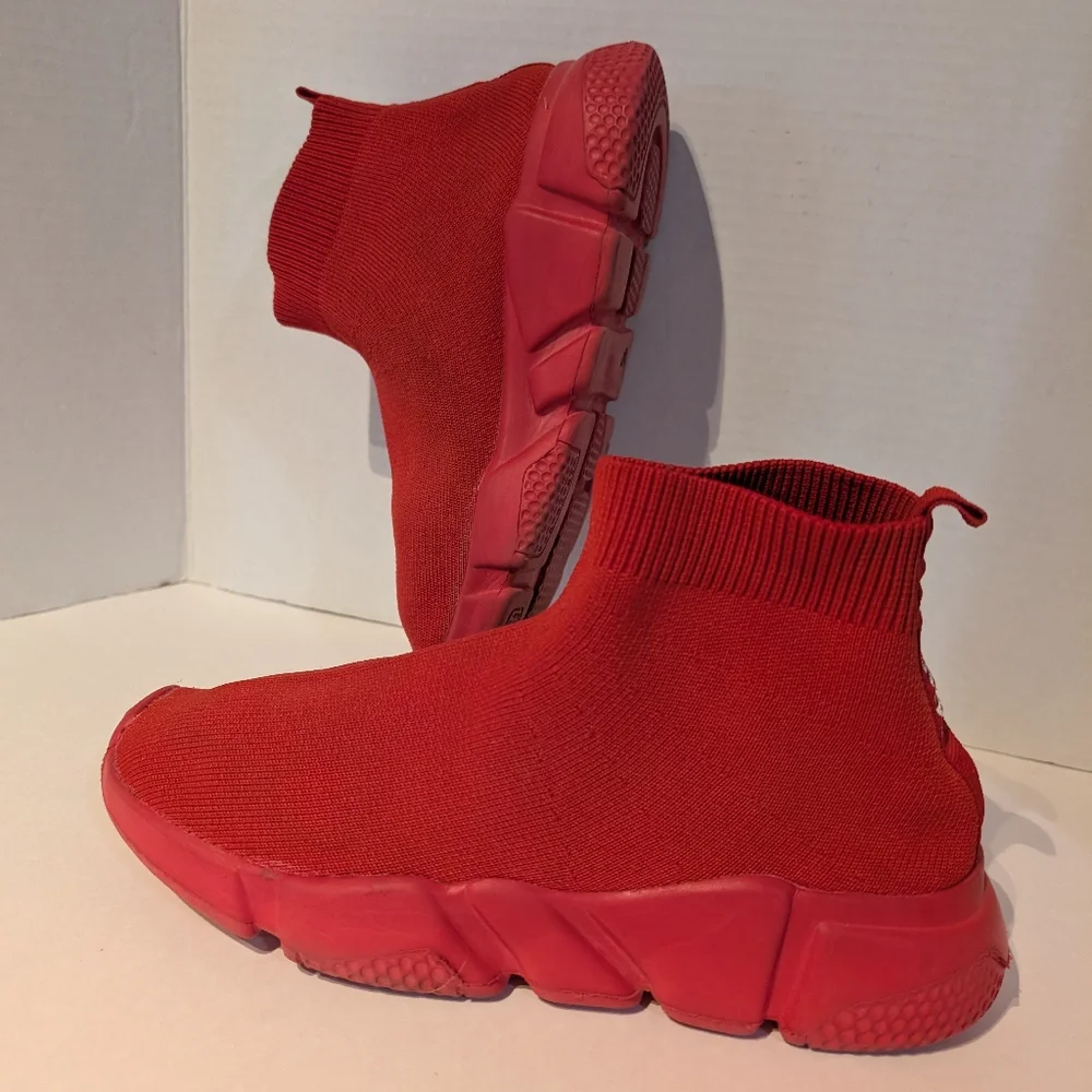 Mudd Red Sock-Style‎ Sneakers with Knit Upper Sz. 8.5